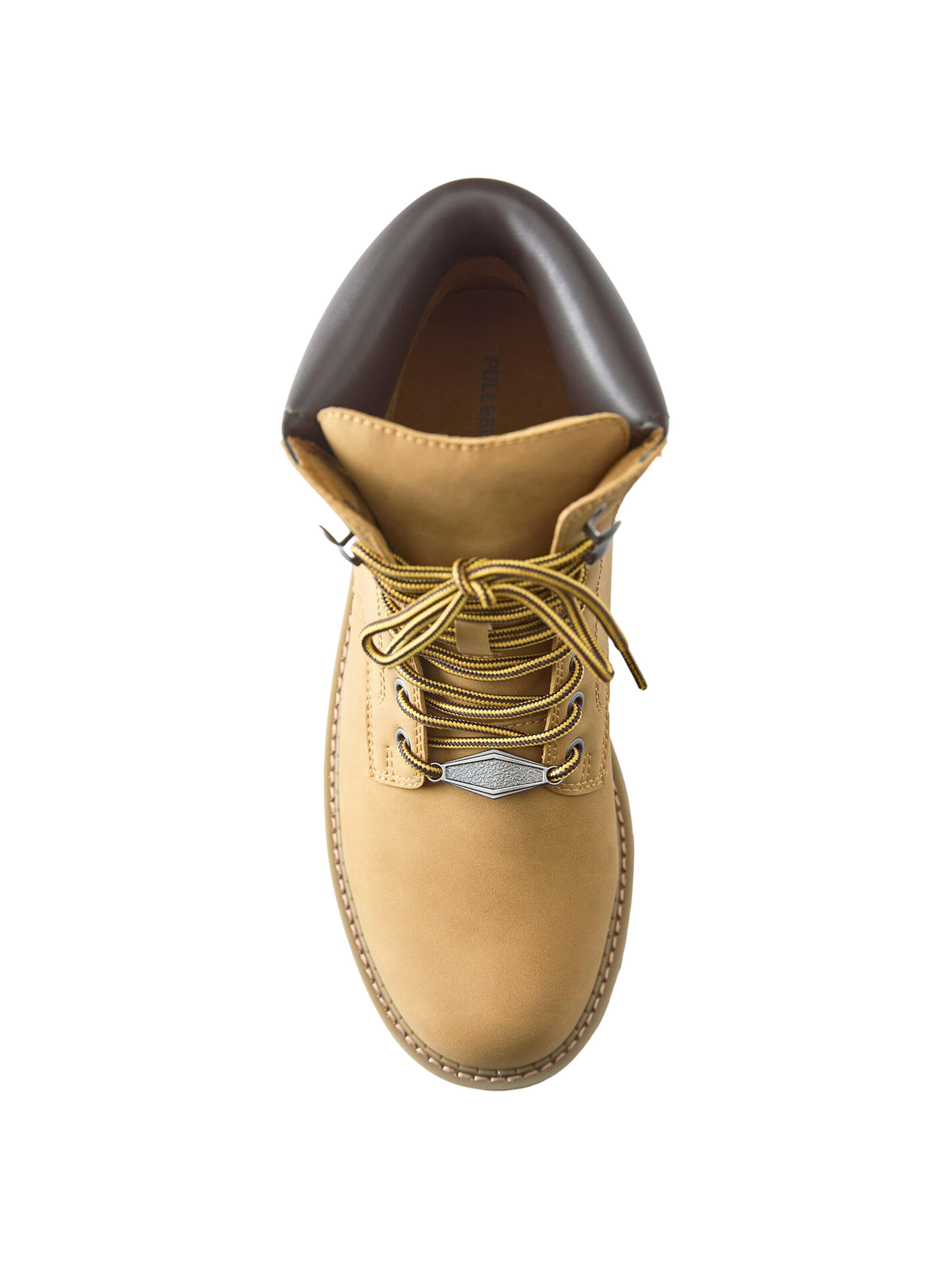 Pull&Bear Lace-Up Boots in Yellow