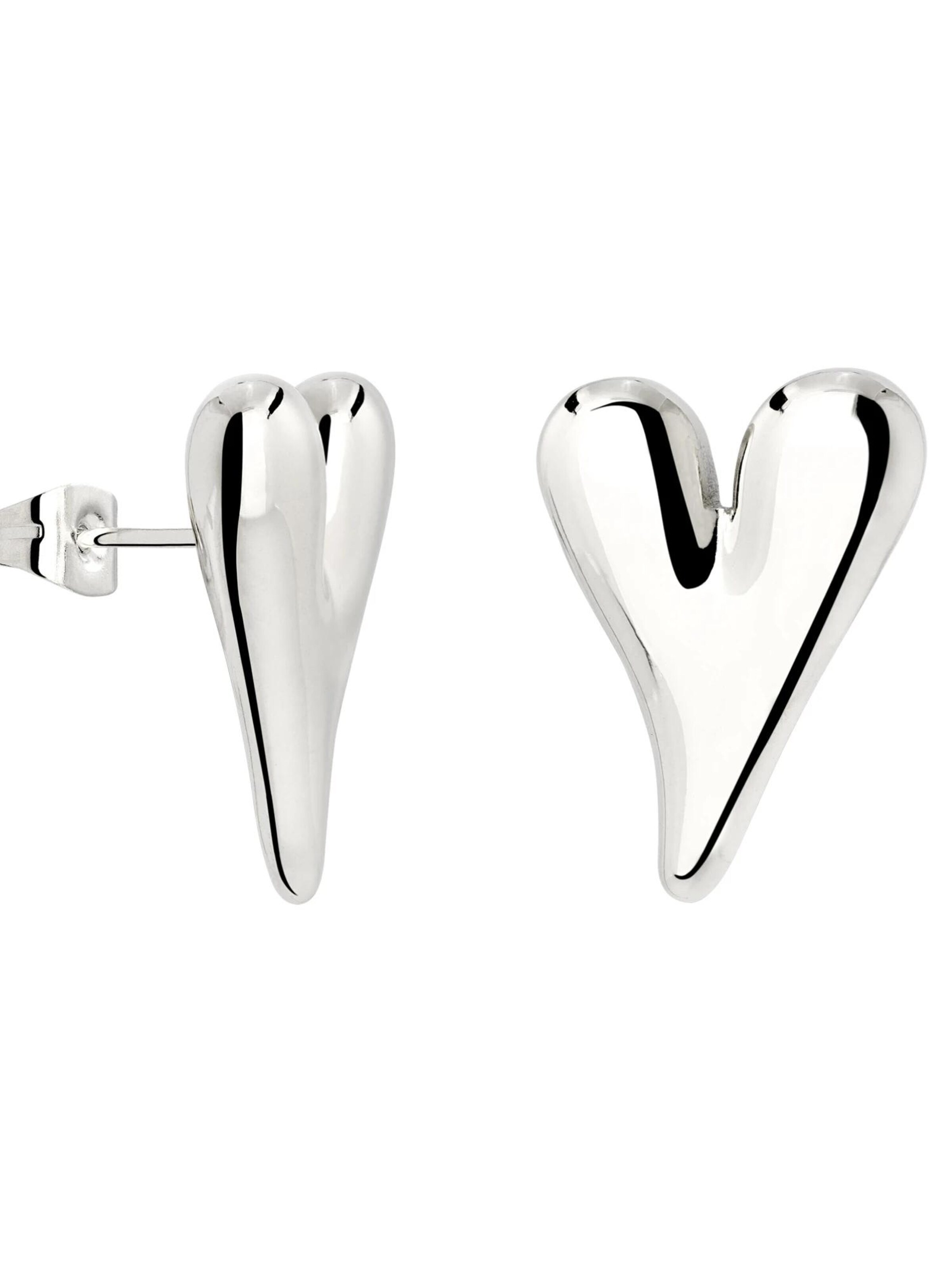 Luamaya Earrings 'Flowy Heart Studs Small' in Silver: front
