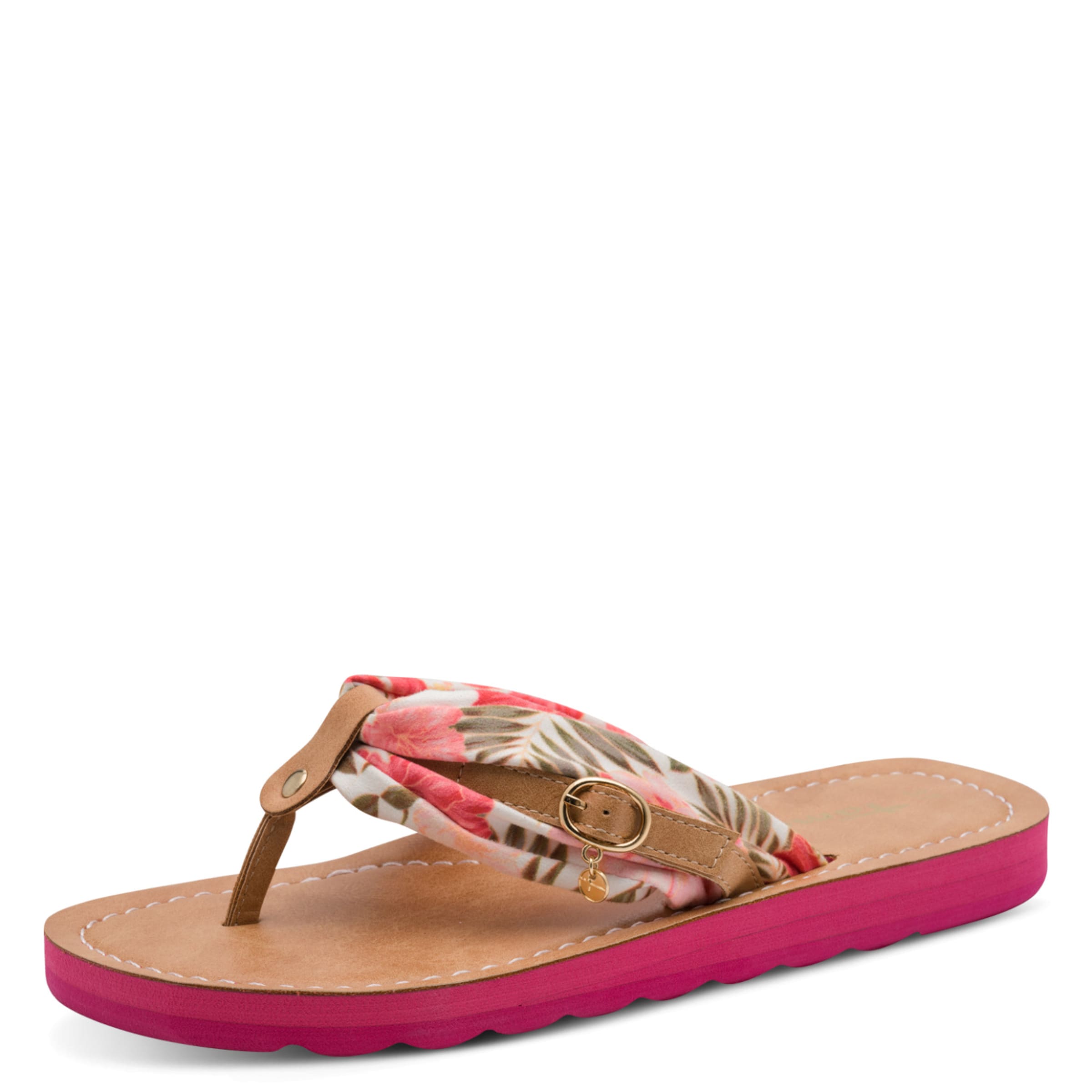 Tamaris T-Bar Sandals in Pink: front