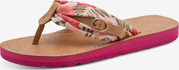 Tamaris T-Bar Sandals in Pink: front