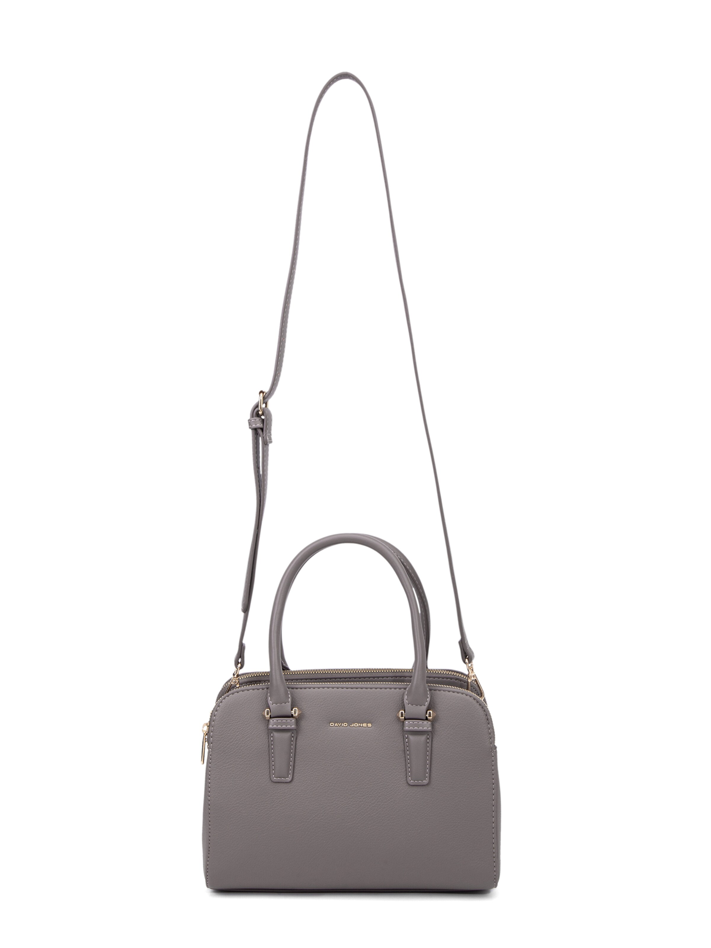 Borsa a mano 'Borsa a Mano Vegan Leather con Zip e Tracolla Rimovibile - David Jones' di David Jones in grigio