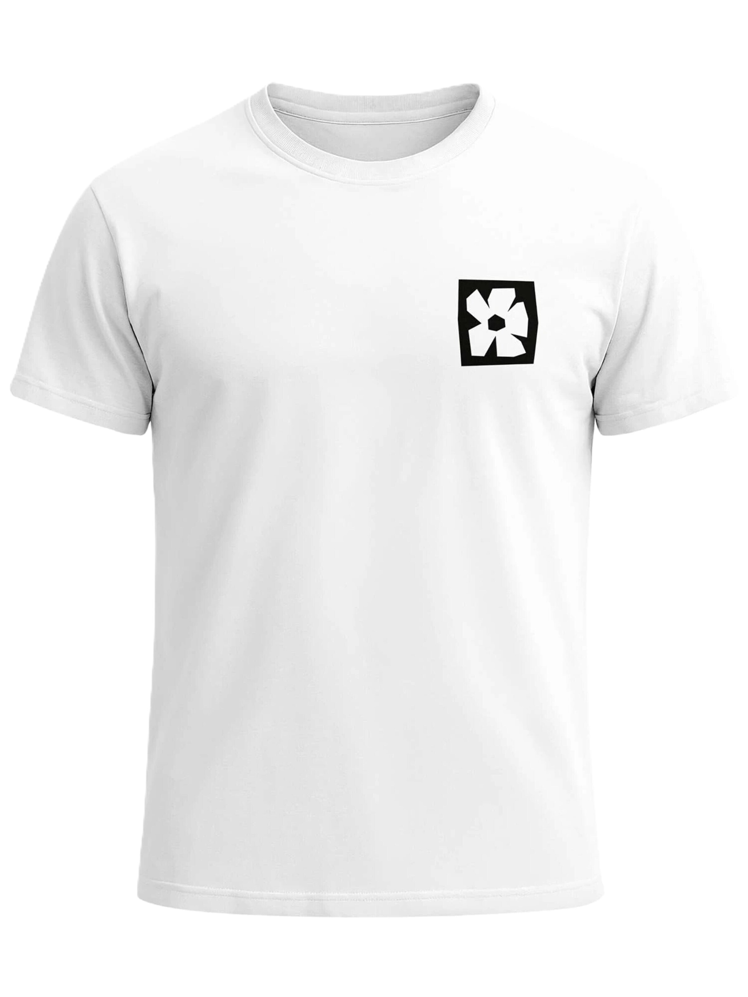 Neverless Shirt 'Blume Quadrat' in White: front