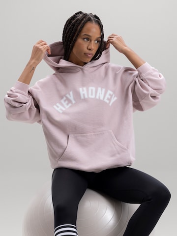 Hey Honey Sweatshirt 'Logo Hood' in Pink