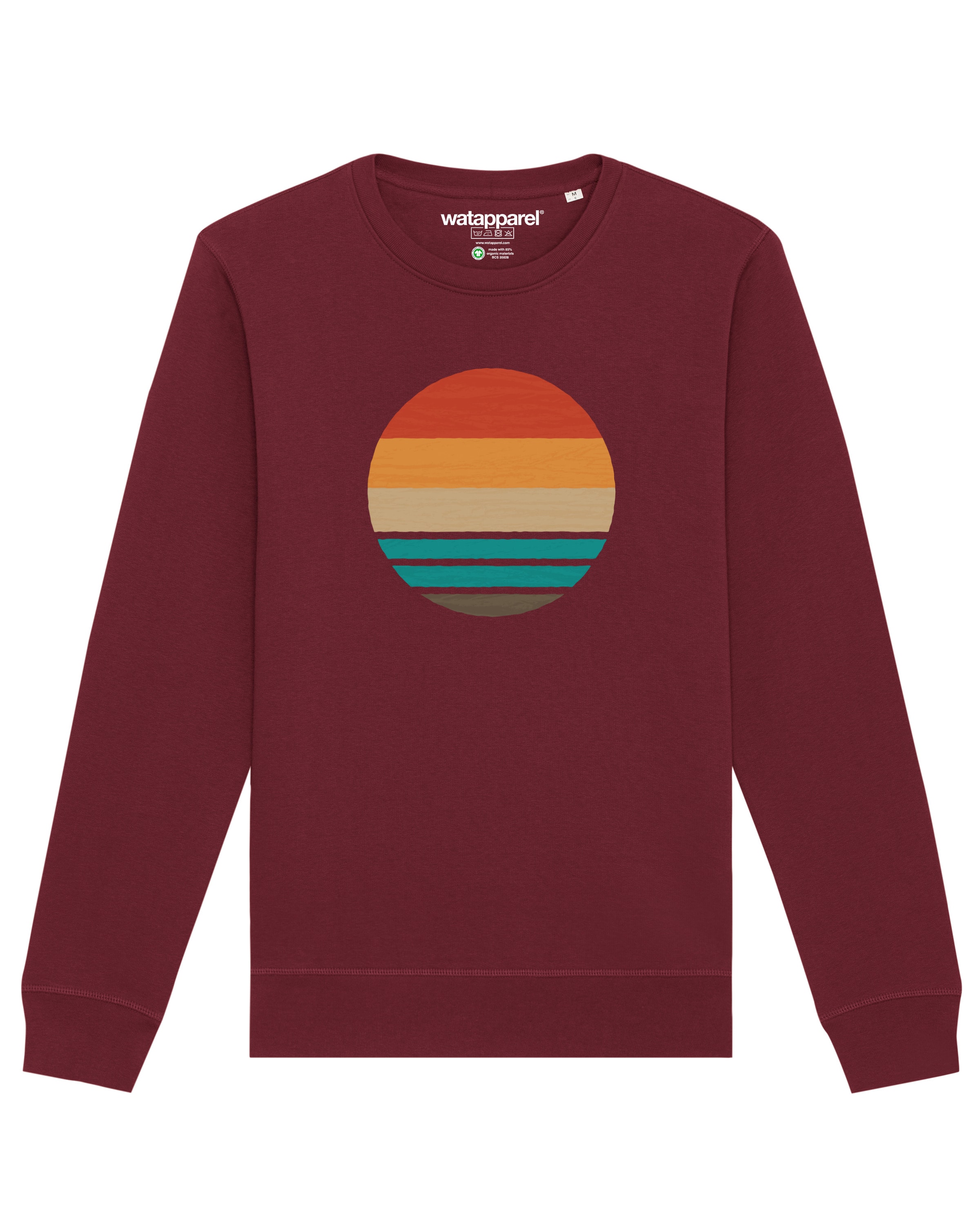 Sweat-shirt 'Retro Sunset Ocean' Watapparel en rouge : devant