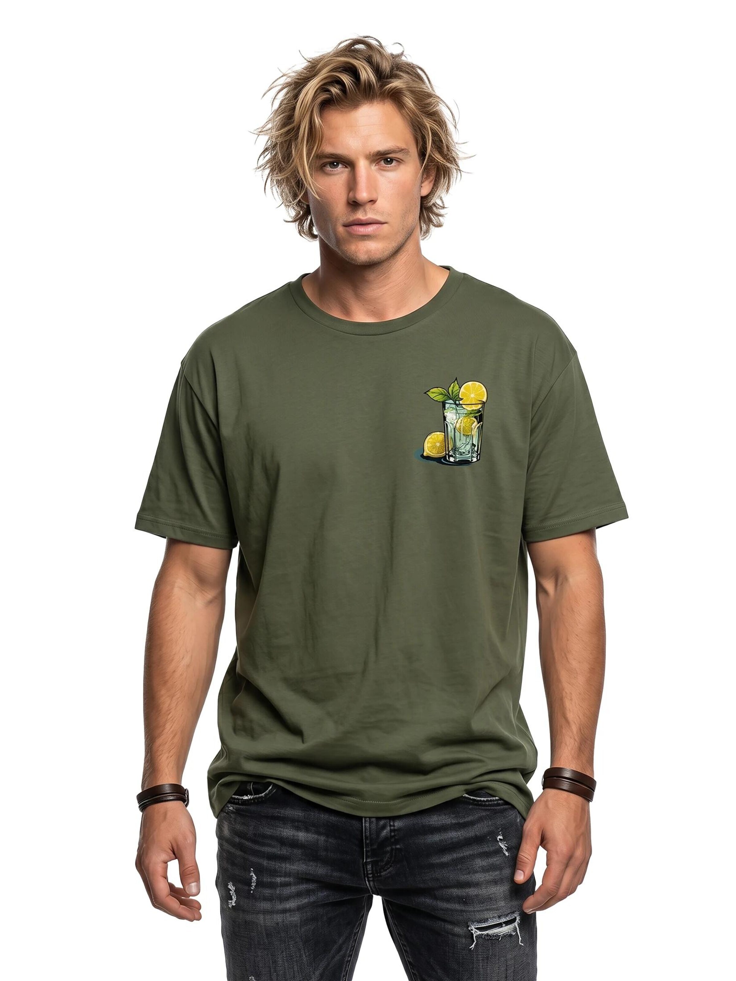MAKAYA Shirt 'Gin Tonic' in Green