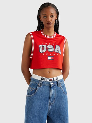 Tommy Jeans Top in Red: front