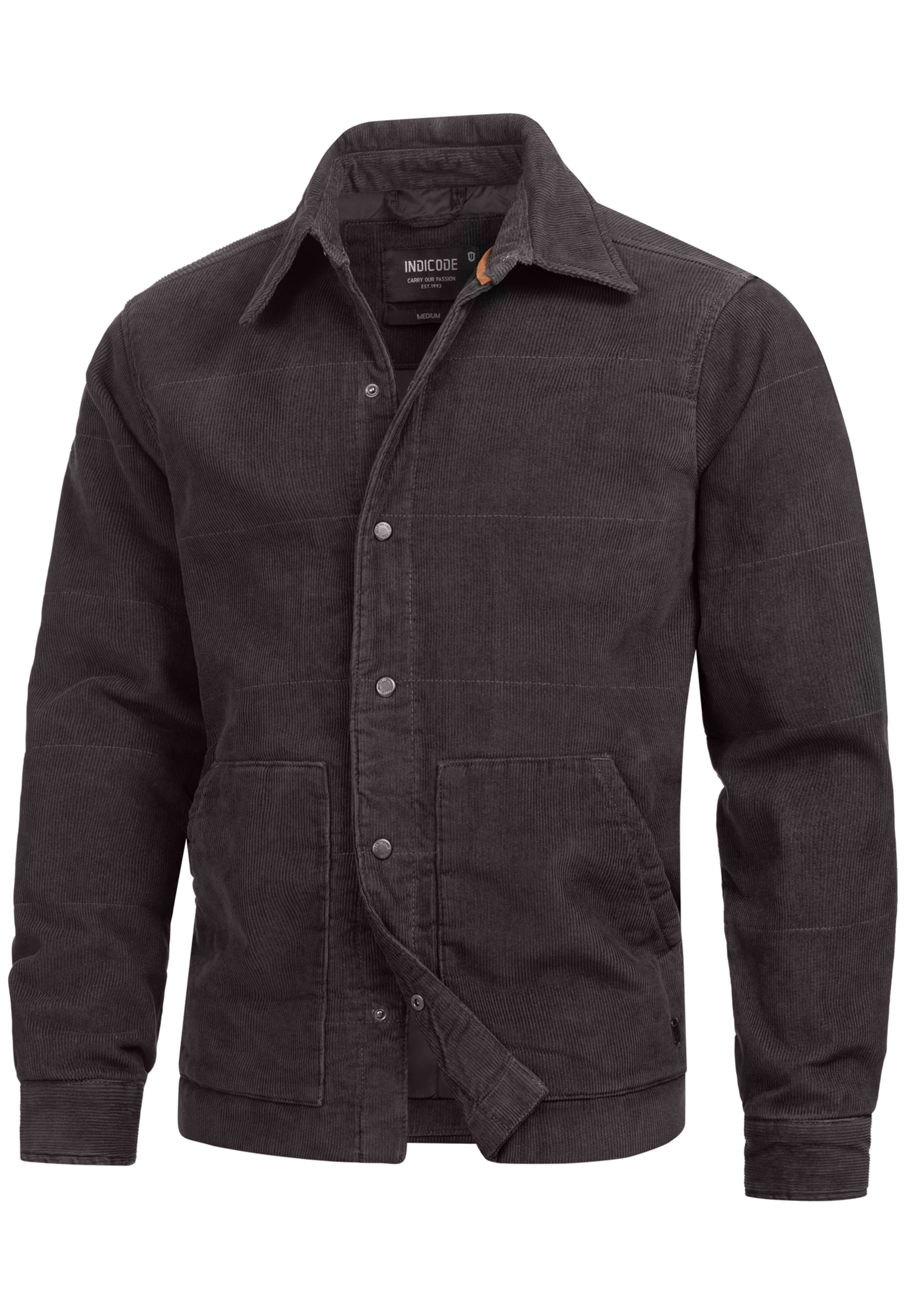 INDICODE JEANS Übergangsjacke 'Korbits' in Grau: Vorderseite