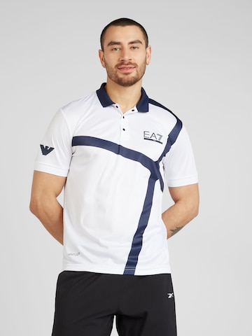 balts EA7 Emporio Armani Sporta krekls: no priekšpuses