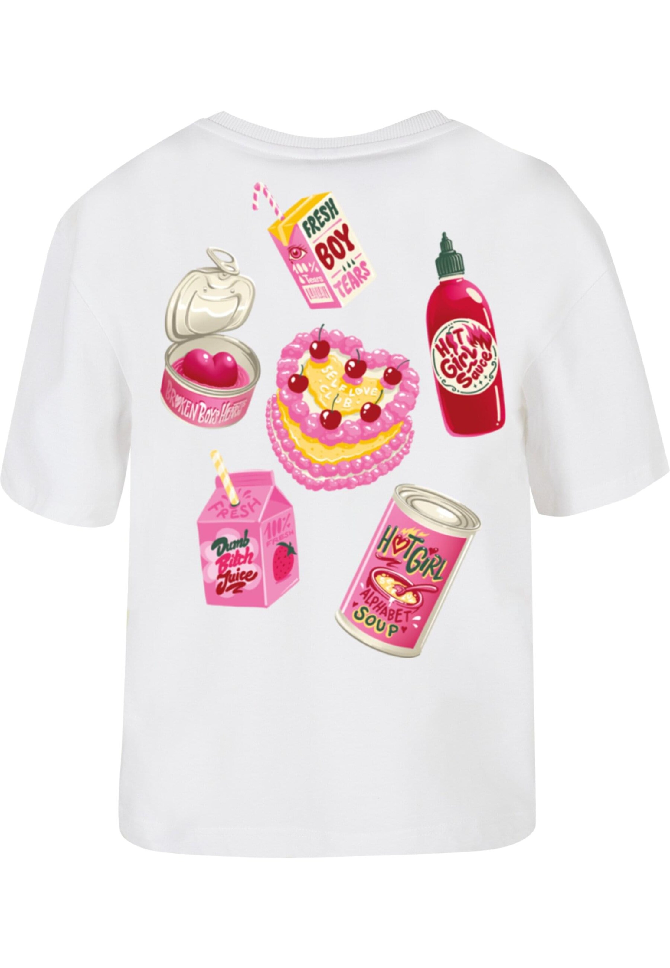 T-shirt 'Hot Girl Dinner' Mister Tee en blanc