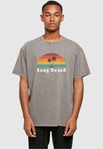 Merchcode Shirt 'Long Beach' in Grijs: voorkant