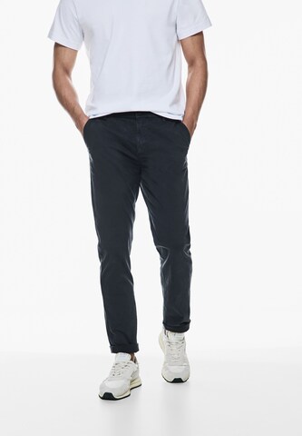 Street One MEN Slim fit Chino Pants 'Sommer' in Blue: front