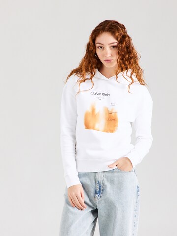 Calvin Klein Sweatshirt in White: front