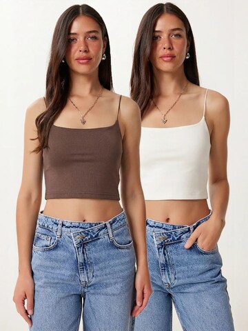 Happiness İstanbul Top 'Crop Top' in Bruin: voorkant