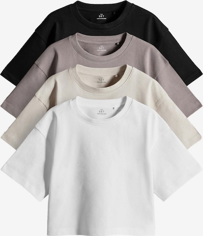 The Set T-Krekls, krāsa - nebalināts / tumši bēšs / melns / balts, Preces skats