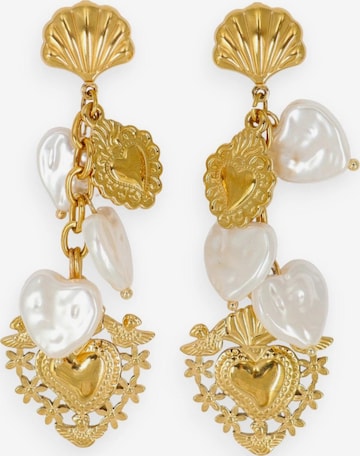 Fräulein WunderNaušnice 'Hearts and Pearls' - zlatna boja: prednji dio