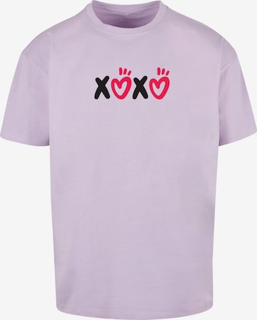 Merchcode Shirt 'Valentines Day - XOXO' in Lila: voorkant