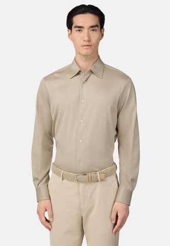 Boggi Milano Regular fit Overhemd in Beige: voorkant