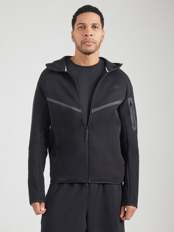 Hanorac 'Tech Fleece' de la Nike Sportswear pe negru: față