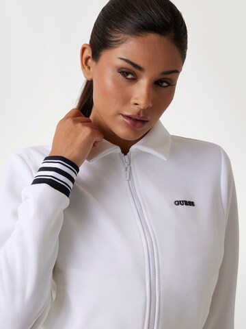 GUESS Zip-Up Hoodie in White