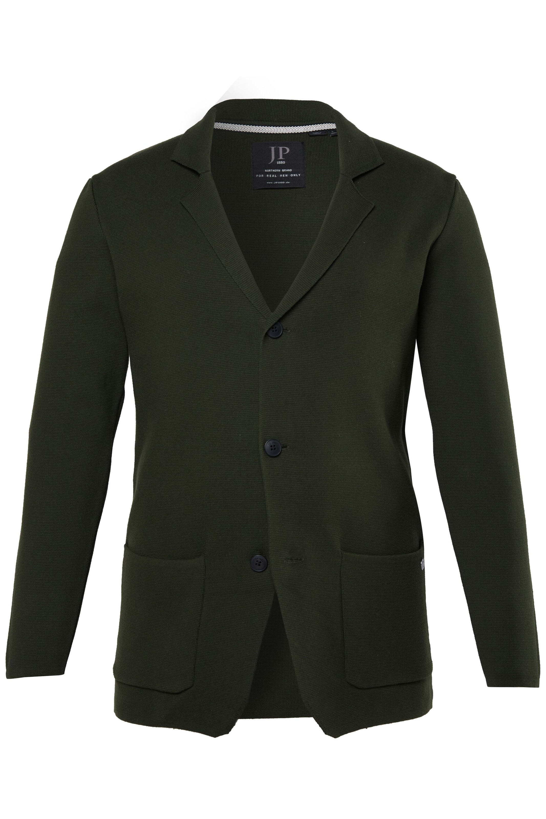 JP1880 Comfort Fit Strickjacke in Grün: Vorderseite
