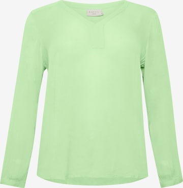 KAFFE CURVE Blouse 'Ami' in Groen: voorkant