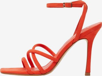 MANGO Páskové sandály 'maybe' – červená: přední strana