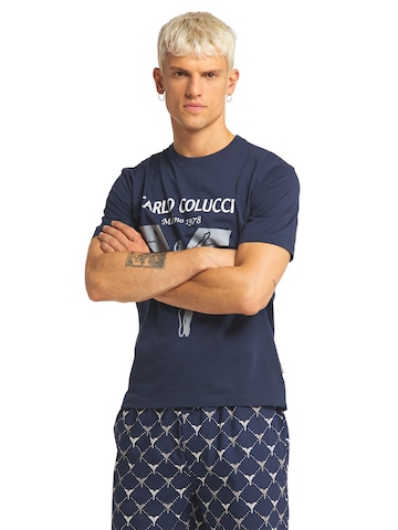 Carlo Colucci Pyjama kort ' Dalpan ' in Blauw: voorkant