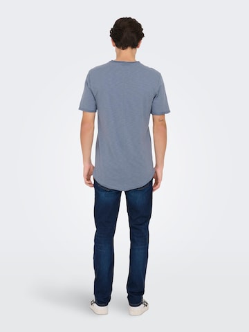 T-Shirt 'Benne' Only & Sons en bleu