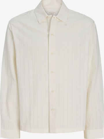 JACK & JONES Comfort fit Button Up Shirt in White: front