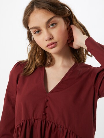 Robe-chemise 'Poplin' Missguided en rouge
