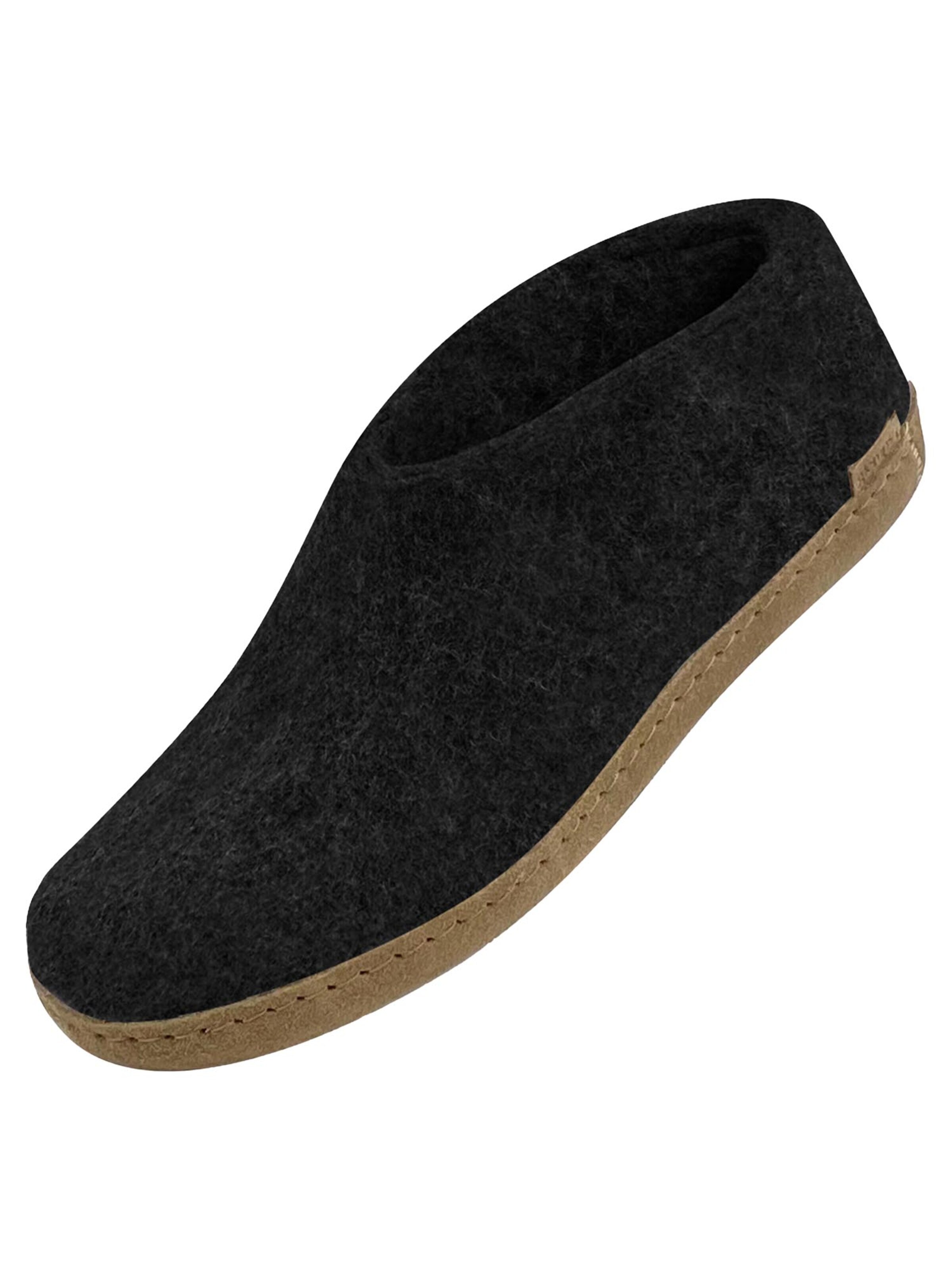 Glerups Slipper 'Ledersohle' in Grey