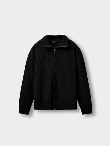 Burocs Knit Cardigan 'Zip' in Black: front