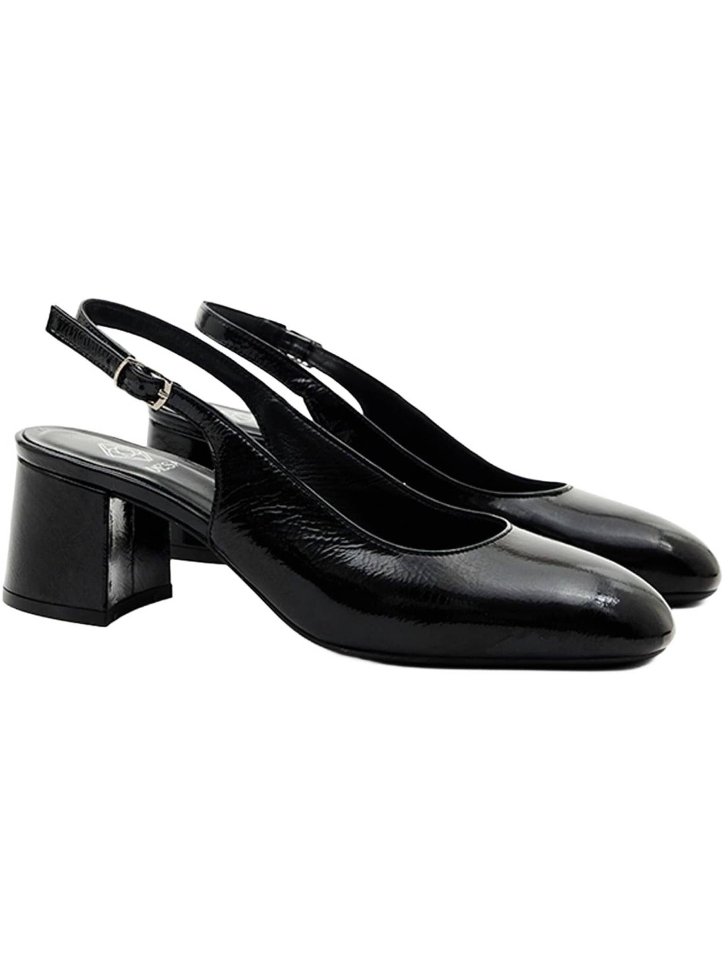 Desa Slingpumps 'Slingback-Blockabsatz' in Zwart: voorkant