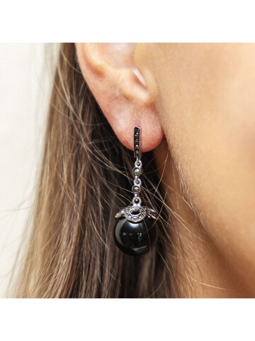 Boucles d'oreilles FIRETTI en noir : devant