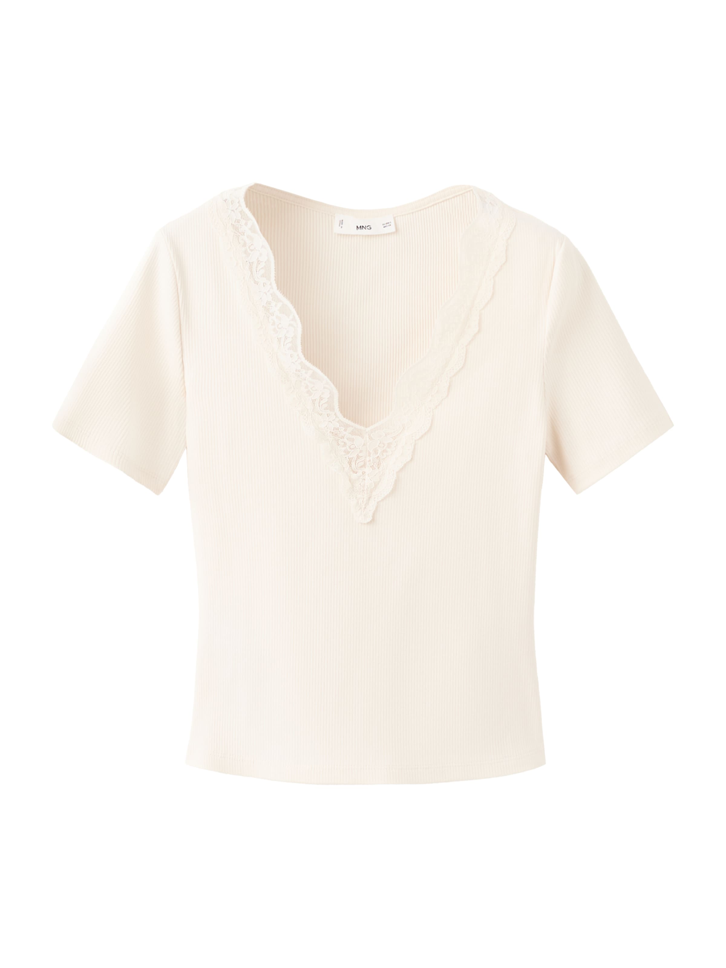 MANGO Majica 'LOCY' | bež barva: sprednja stran