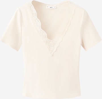 MANGO Majica 'LOCY' | bež barva: sprednja stran