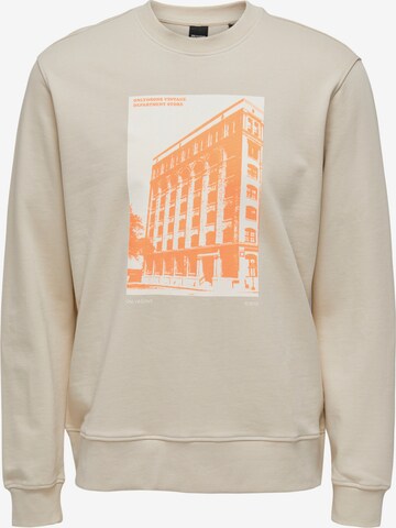 Only & Sons Sweatshirt 'Frankie' i beige: framsida