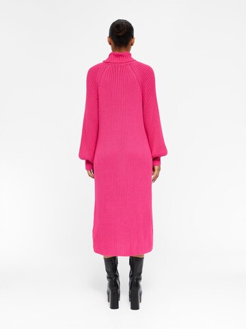 OBJECT Gebreide jurk 'Line' in Roze