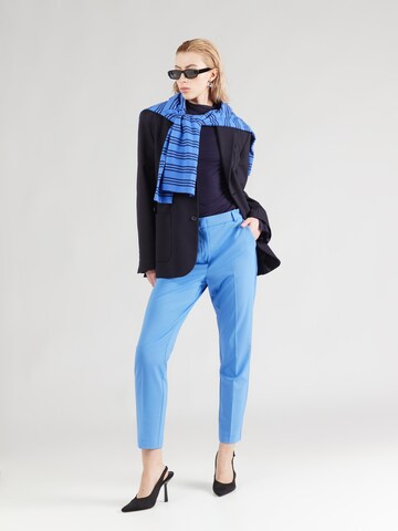 COMMA regular Bukser med fals i blå