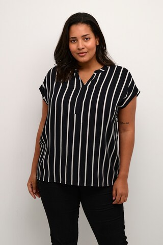 KAFFE CURVE - Blusa 'Sida' en negro: frente