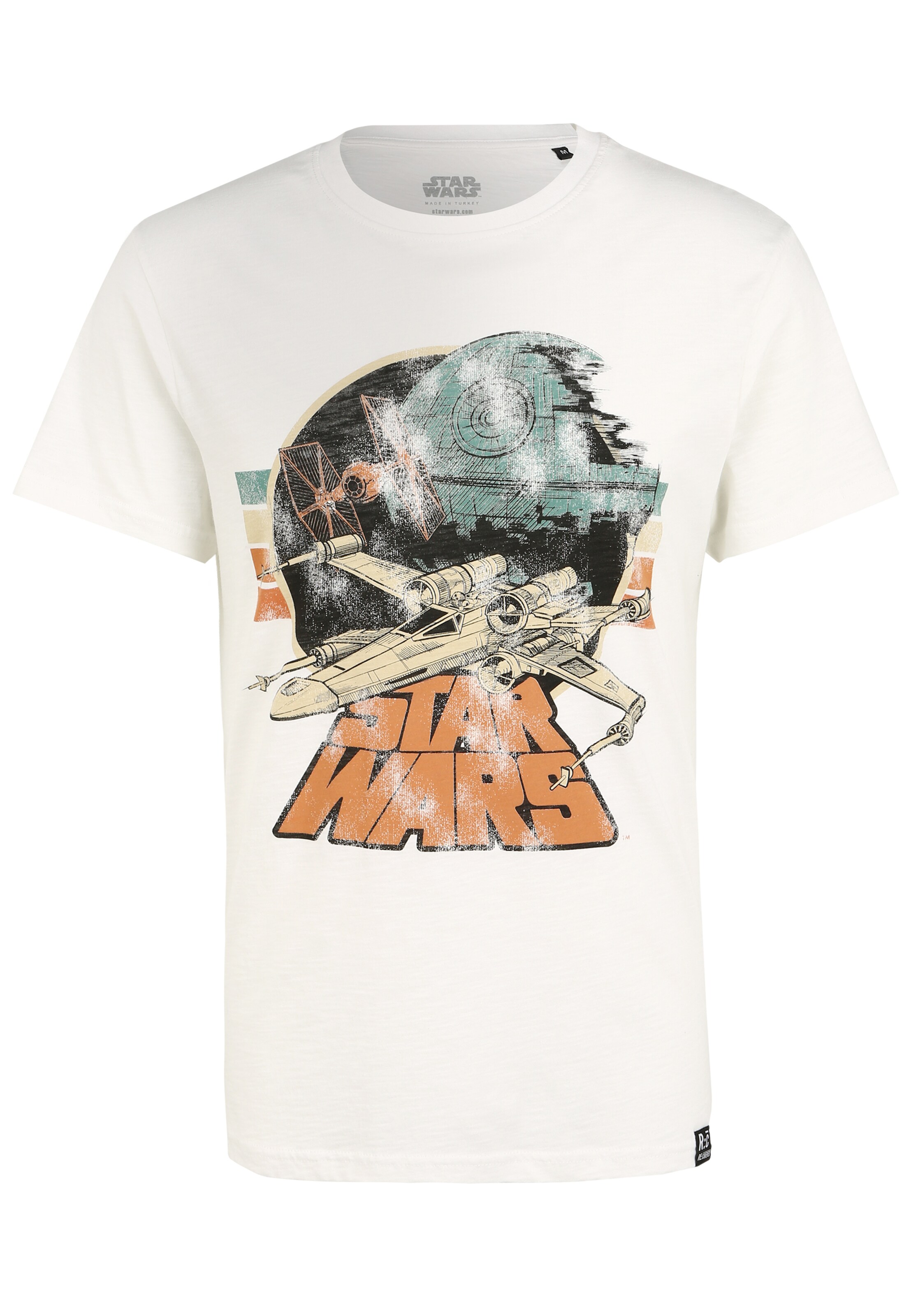 Recovered T-Shirt 'Star Wars Empire Strikes Back Retro X-Wing' in Weiß: Vorderseite