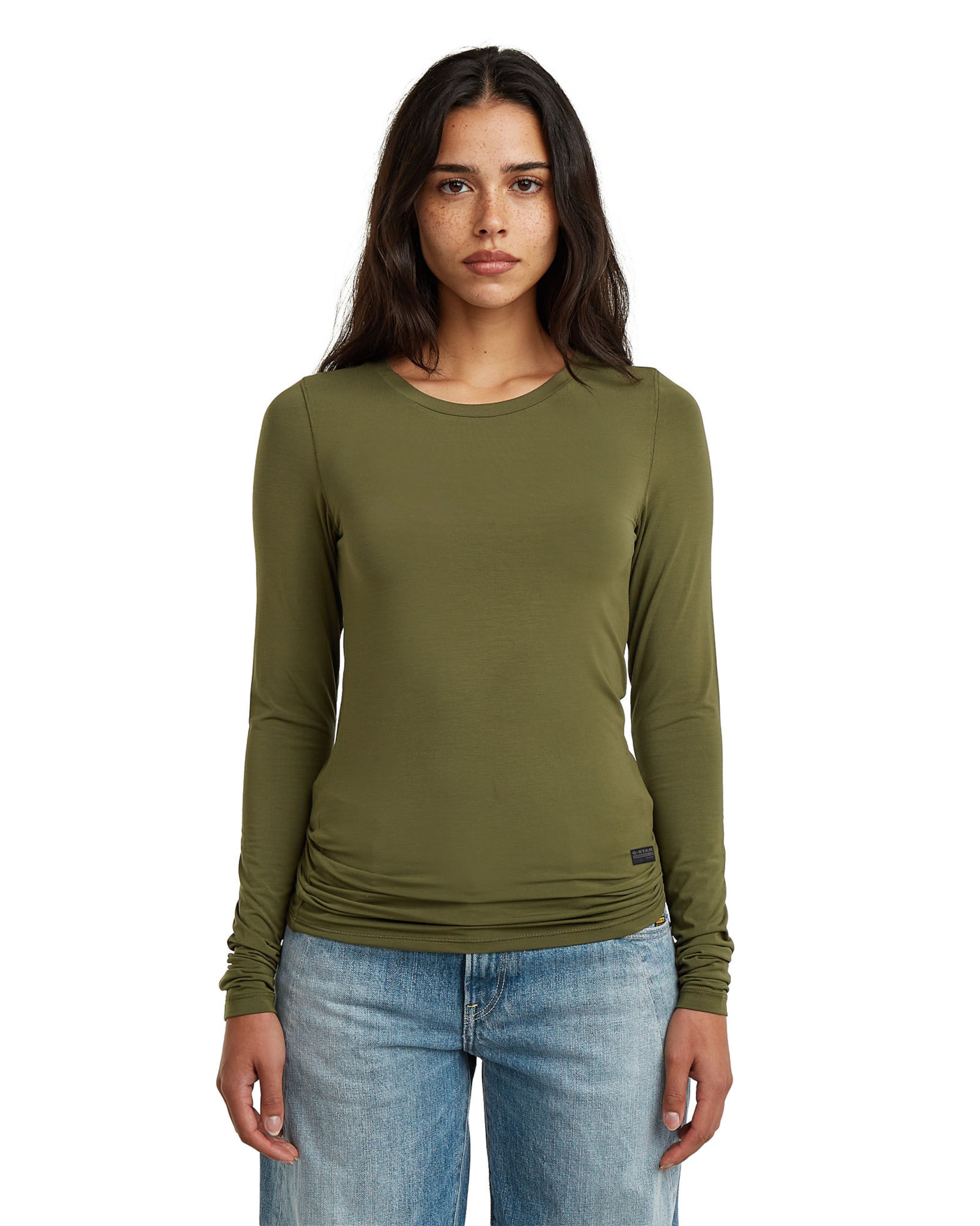 G-STAR Shirt '2nd Skin' in Groen: voorkant