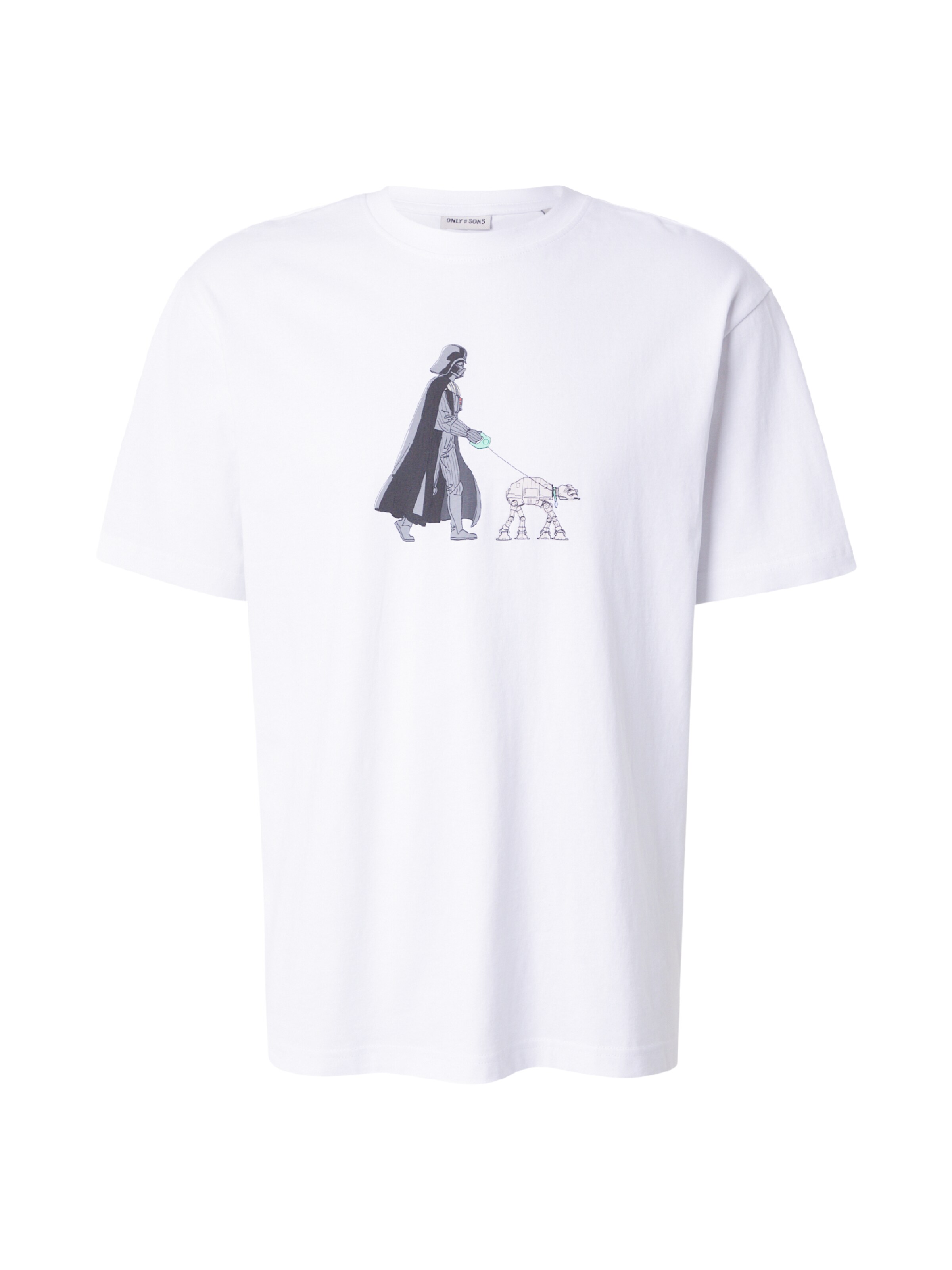 Only & Sons Футболка 'ONSSTAR WARS' в Серый / Черный / Белый, Обзор товара