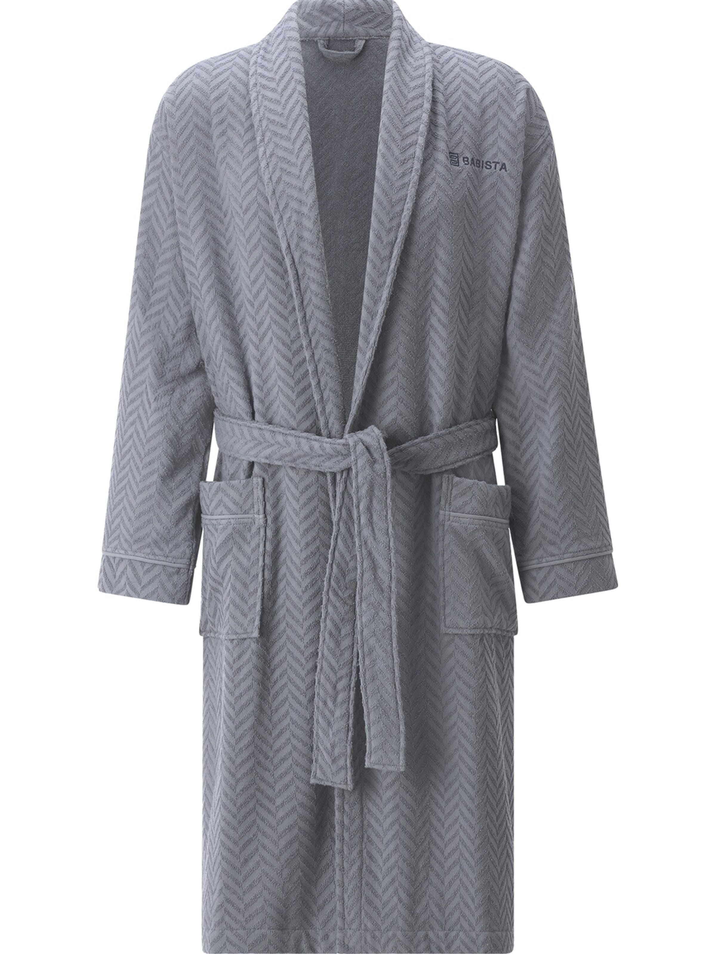 BABISTA Bademantel 'Taldor' in Grau: Vorderseite