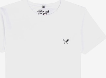 T-Shirt Distorted People en blanc : devant