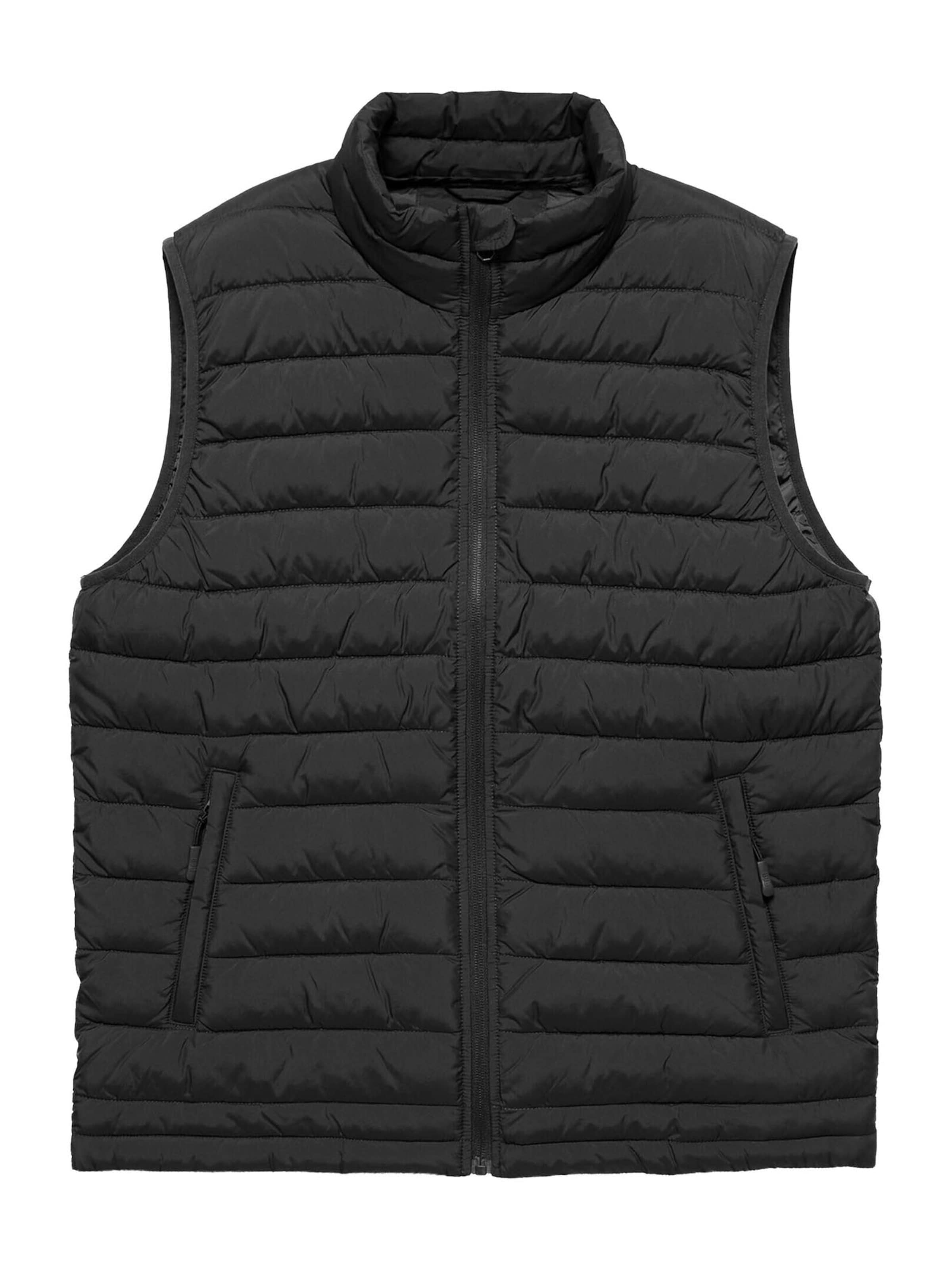 Pull&Bear Weste in Schwarz: Vorderseite