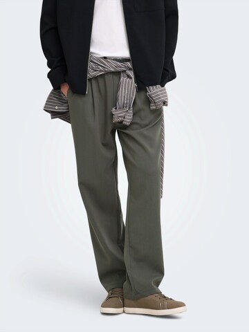 Only & Sons Loose fit Pleat-front trousers 'ONSWILL' in Grey: front