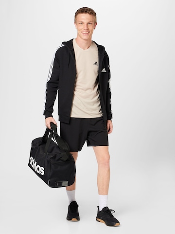 ADIDAS SPORTSWEAR Athletic Zip-Up Hoodie 'Essentials' in Black