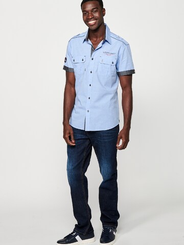 KOROSHI Regular fit Button Up Shirt in Blue