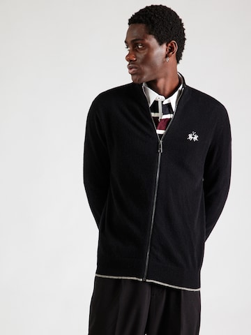 La Martina Knit cardigan in Black: front